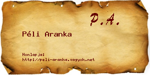 Péli Aranka névjegykártya