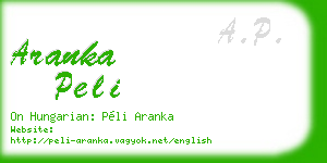 aranka peli business card