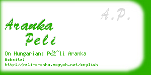 aranka peli business card